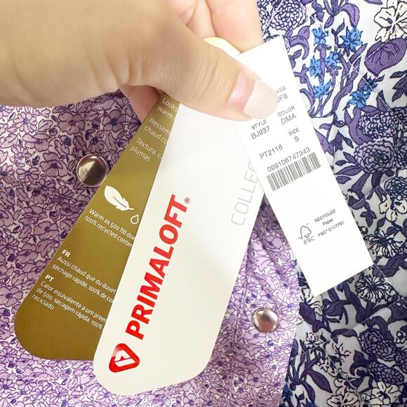 J.Crew Womens Quilted Shirt-Jacket Point collar Button closure Purple Size S - Picture 10 of 12